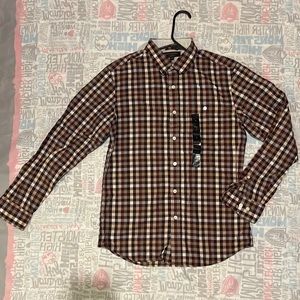 Long sleeve button shirt. Casual or party.